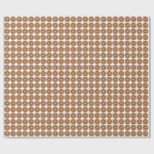 Papier Cadeau Brown Fleurs rose pois point motif floral (Plat)