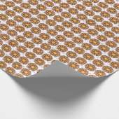 Papier Cadeau Brown Fleurs rose pois point motif floral (Coin)