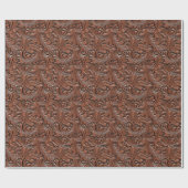 Papier Cadeau Brown floral gaufré en cuir gaufré occidental (Plat)