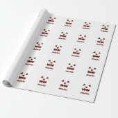 Papier Cadeau Brown Halloween effrayant visage chute ajouter nom (Déroulé)