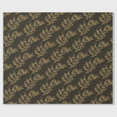 Papier Cadeau Brown Holly Berry Sprig Motif de feuillage (Plat)