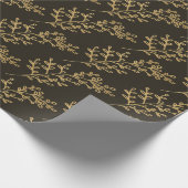 Papier Cadeau Brown Holly Berry Sprig Motif de feuillage (Coin)