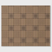 Papier Cadeau Brown Houndstooth Scottish Check Plaid Motif (Plat)