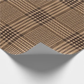 Papier Cadeau Brown Houndstooth Scottish Check Plaid Motif (Coin)