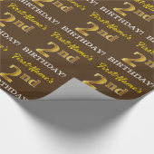 Papier Cadeau Brown, Imitation Gold Look "2e anniversaire" (Coin)