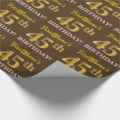 Papier Cadeau Brown, Imitation Gold Look "45e anniversaire" (Coin)