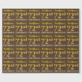 Papier Cadeau Brown, Imitation Gold Look "72e anniversaire" (Plat)