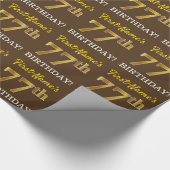 Papier Cadeau Brown, Imitation Gold Look "77e anniversaire" (Coin)
