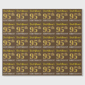 Papier Cadeau Brown, Imitation Gold Look "95ème anniversaire" (Plat)
