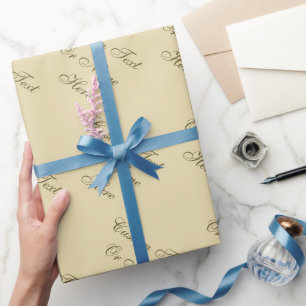 Papier Cadeau Brown jaune pâle, Tan doré Texte personnalisable