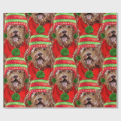 Papier Cadeau Brown Labradoodle Amoureux des chiens Patterned No (Plat)
