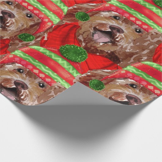 Papier Cadeau Brown Labradoodle Amoureux des chiens Patterned No (Coin)