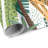 Papier Cadeau Brown leopard in the tropical lush jungle leaves (Coin rond)