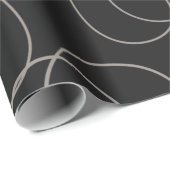 Papier Cadeau Brown lignes pointes Motif noir (Coin rond)