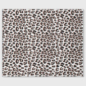 Papier Cadeau Brown noir et Empreinte de léopard blanc (Plat)