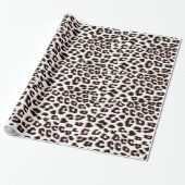 Papier Cadeau Brown noir et Empreinte de léopard blanc (Déroulé)
