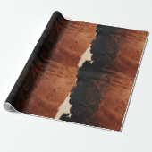 Papier Cadeau Brown Noir Noir Faux Cowhide (Déroulé)