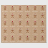 Papier Cadeau Brown pain d'épices Cookie de Noël avec texte (Plat)