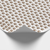 Papier Cadeau Brown Paw Print Pattern - Cute Pet Lover Design (Coin)
