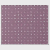 Papier Cadeau Brown Pink White Snowflakes Violet Noël (Plat)