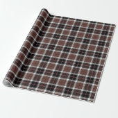 Papier Cadeau Brown Plaid Wrapping Paper (Déroulé)