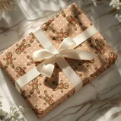 Papier Cadeau Brown Polka Dot Gingbread Homme Noël