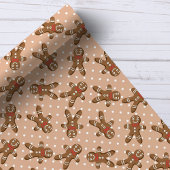 Papier Cadeau Brown Polka Dot Gingbread Homme Noël