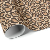Papier Cadeau Brown Poster de animal Leopard (Coin rond)