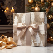 Papier Cadeau Brown Russe Village d'hiver de Noël