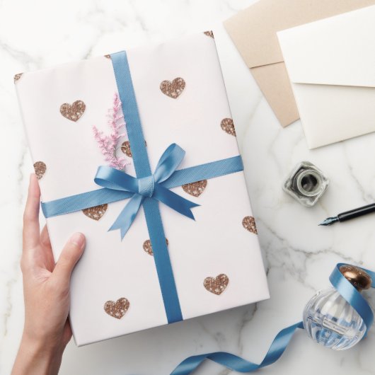 Papier Cadeau Brown Sugar Glitter Hearts Love Valentine's (Cadeaux)