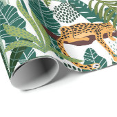 Papier Cadeau Brown taches panache & jungle feuille motif (Coin rond)