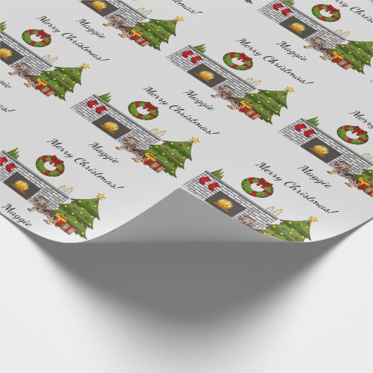 Papier Cadeau Brown & Tan Dappy Cheveux courts Dachshund Noël (Coin)