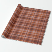 Papier Cadeau Brown Tartan Plaid Personnalisé (Déroulé)