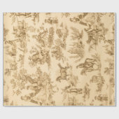 Papier Cadeau Brown vintage et toile d'ivoire (Plat)
