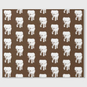 Papier Cadeau Brown White Elephant Cadeau Échange Jeu de Noël (Plat)