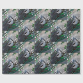 Papier Cadeau Bruant sur la peinture de l'arbre (Plat)