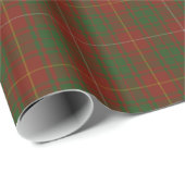 Papier Cadeau Bruce Clan tartan - vert rouge (Coin rond)