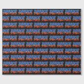 Papier Cadeau Bruce prénom Graffiti blue orange (Plat)