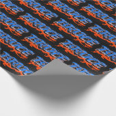 Papier Cadeau Bruce prénom Graffiti blue orange (Coin)