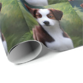 Papier Cadeau Bruce The Border Collie Puppy, Papier à envelopper (Coin rond)