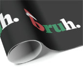 Papier Cadeau Bruh Mème Drôle Dire Bro Salutation Noël (Coin rond)