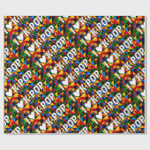 Papier Cadeau bruit coréen du coeur i (Plat)