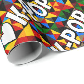 Papier Cadeau bruit coréen du coeur i (Coin rond)