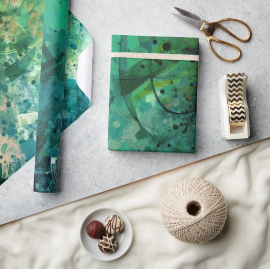 Papier Cadeau Bruit vert Abstrait (Artisanat)