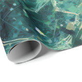 Papier Cadeau Bruit vert Abstrait (Coin rond)