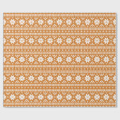 Papier Cadeau Brûlé Orange Fair Isle Sweater Motif de Noël (Plat)