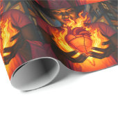 Papier Cadeau Brûler le coeur (Coin rond)