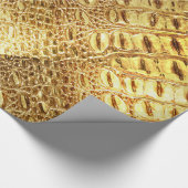 Papier Cadeau Brun brillant d'or de peau de crocodile (Coin)