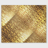 Papier Cadeau Brun brillant d'or de peau de crocodile (Plat)