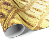 Papier Cadeau Brun brillant d'or de peau de crocodile (Coin rond)
